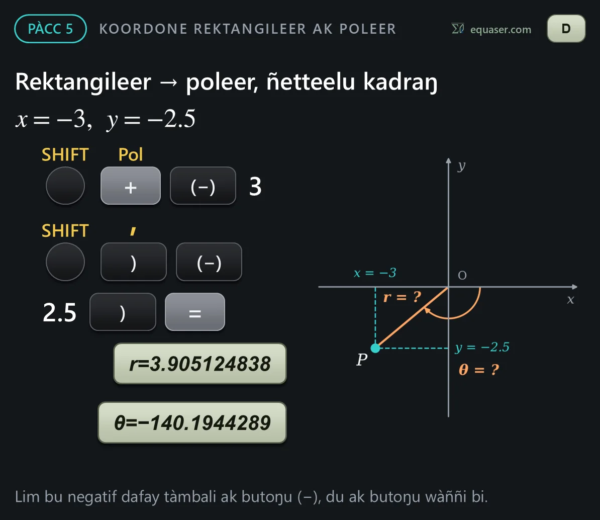 Rektangileer → poleer, ñetteelu kadraŋ