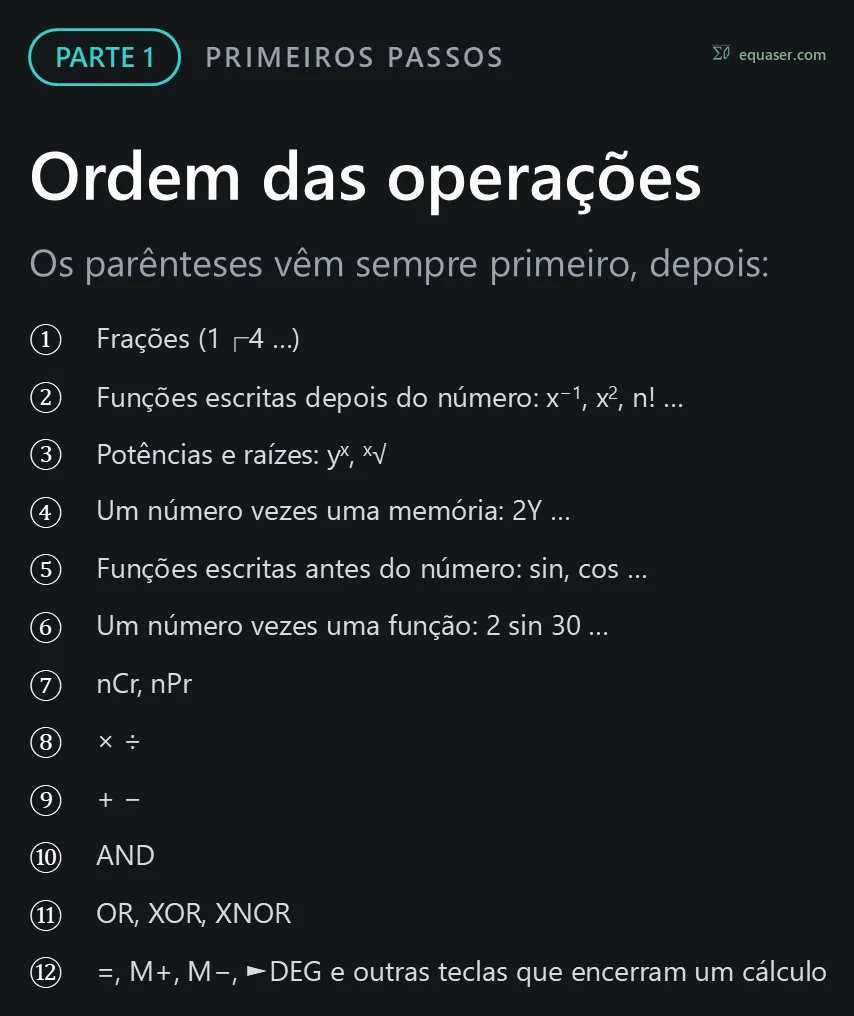Ordem das operações