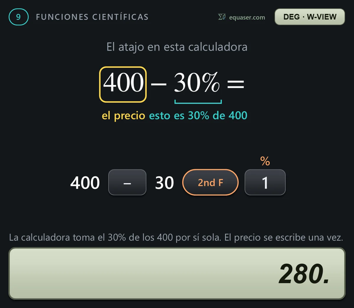 El atajo en esta calculadora