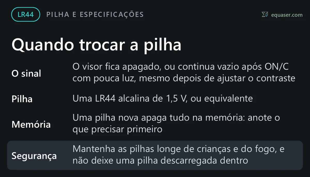 Quando trocar a pilha